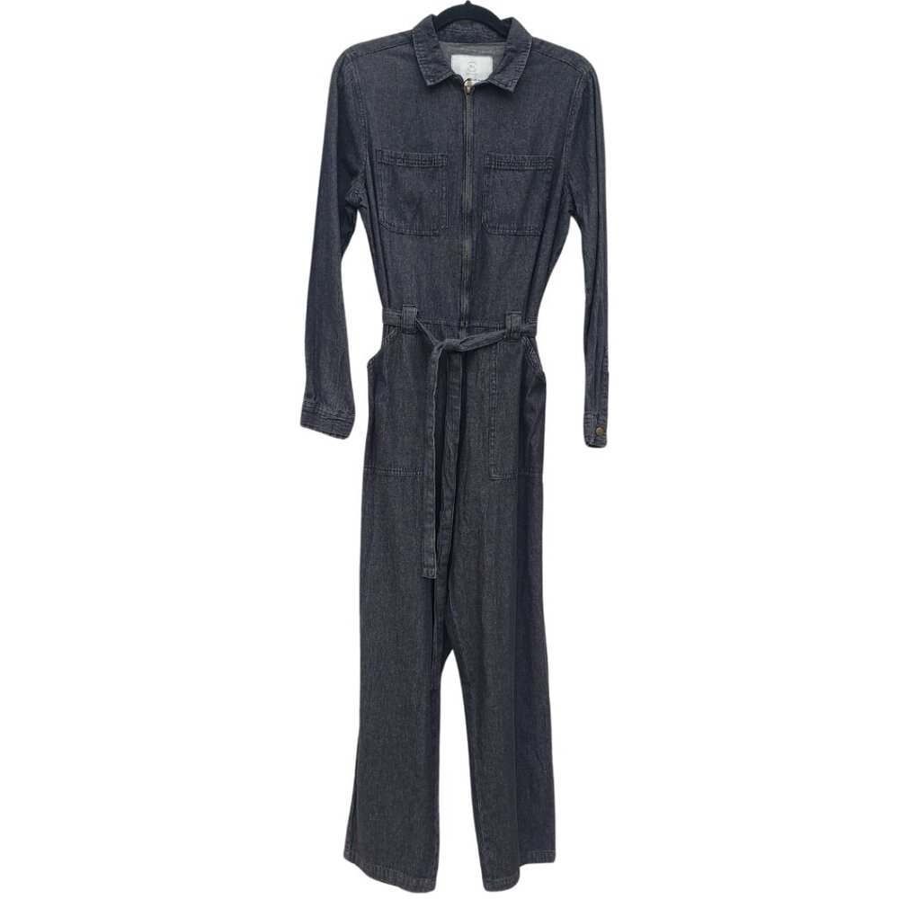NWT Cotton On 91 Women's Black Denim Size 8 Pinafore Boiler Jumpsuit
